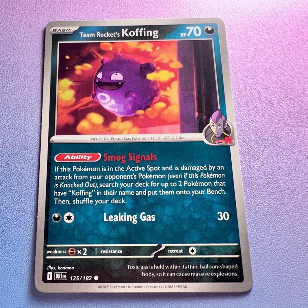 team rocket’s koffing - 125/182 (common) — pokemon: destined rivals